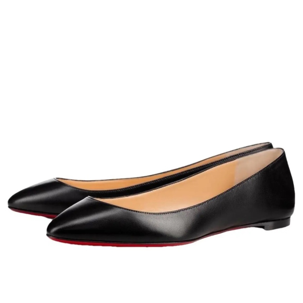 Christian Louboutin Black Flats with Red Soles